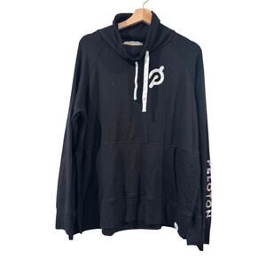 Peloton Hoodie Sweatshirt Blck Silver size Large